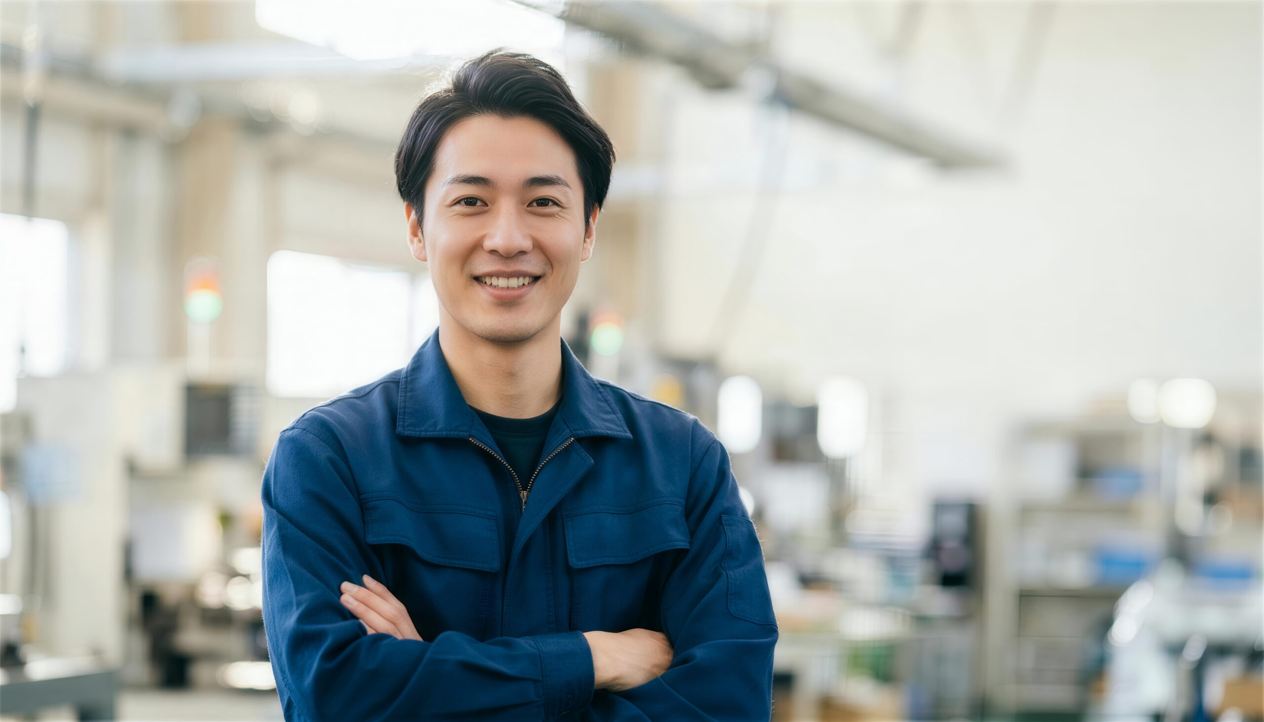 工場内に立つ作業員